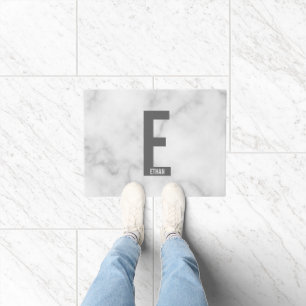 Modern Personalized Bold Monogram and Name Doormat