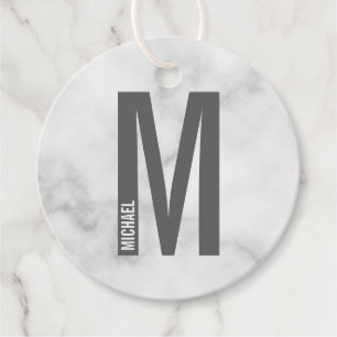 Modern Personalized Bold Monogram and Name Favour Tags