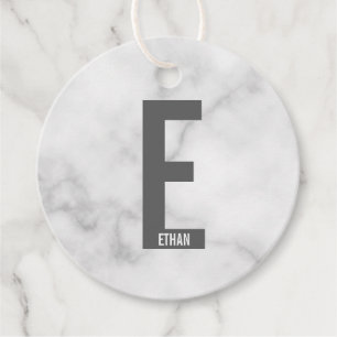 Modern Personalized Bold Monogram and Name Favour Tags