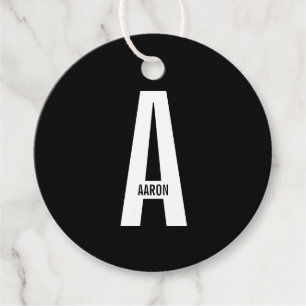 Modern Personalized Bold Monogram and Name Favour Tags