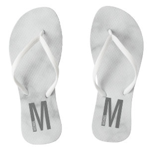 Modern Personalized Bold Monogram and Name Flip Flops