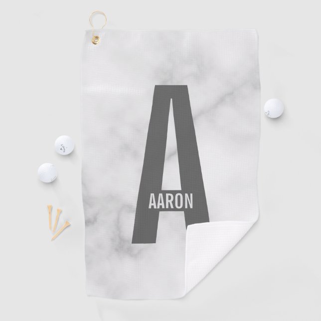 Modern Personalized Bold Monogram and Name Golf Towel (InSitu)