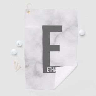 Modern Personalized Bold Monogram and Name Golf Towel