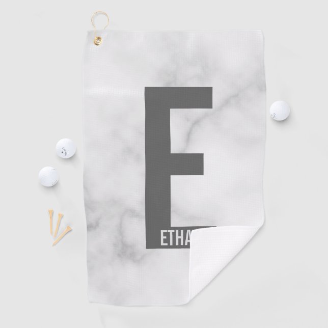 Modern Personalized Bold Monogram and Name Golf Towel (InSitu)