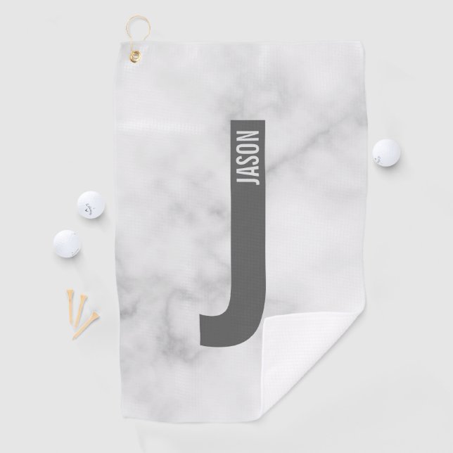 Modern Personalized Bold Monogram and Name Golf Towel (InSitu)