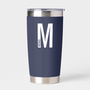 Modern Personalized Bold Monogram and Name Insulated Tumbler