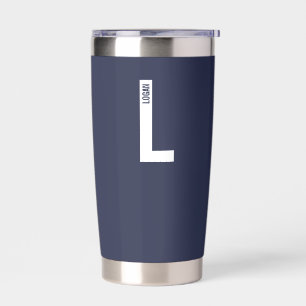 Modern Personalized Bold Monogram and Name Insulated Tumbler