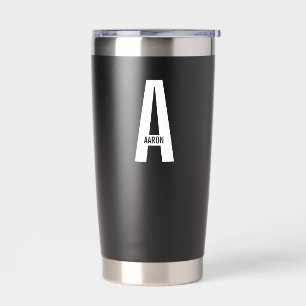 Modern Personalized Bold Monogram and Name Insulated Tumbler