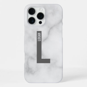 Modern Personalized Bold Monogram and Name iPhone 16 Pro Max Case
