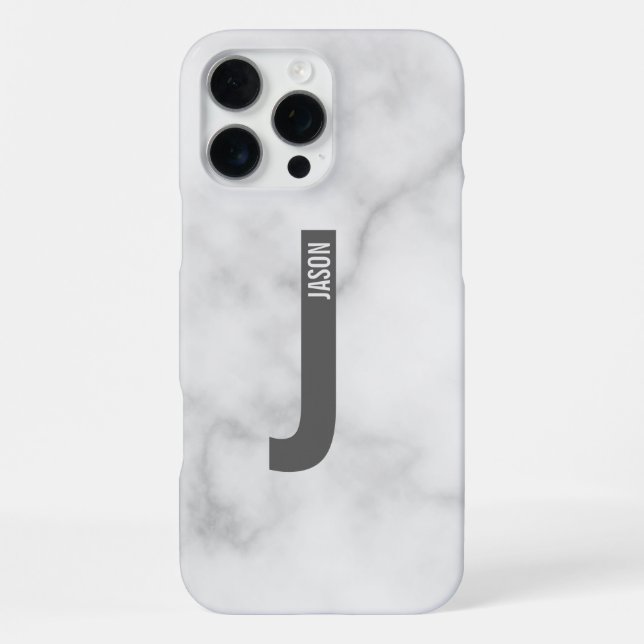 Modern Personalized Bold Monogram and Name iPhone Case (Back)