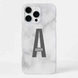Modern Personalized Bold Monogram and Name iPhone 16 Pro Max Case