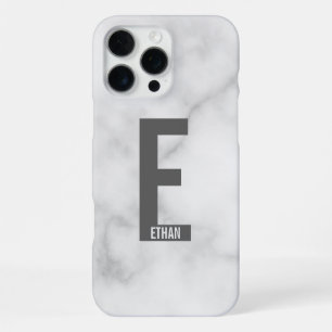Modern Personalized Bold Monogram and Name iPhone 16 Pro Max Case