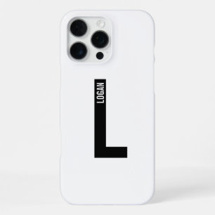 Modern Personalized Bold Monogram and Name iPhone 16 Pro Max Case