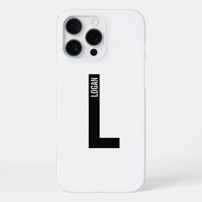 Modern Personalized Bold Monogram and Name iPhone Case (Back)