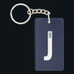 Modern Personalized Bold Monogram and Name Keychain<br><div class="desc">Modern Monogram Design featuring personalized monogram letter "J" and name in modern bold sans serif font style.

Perfect gift for him,  father's day gift,  groomsman gift and more.</div>