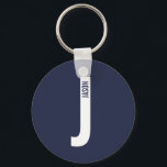 Modern Personalized Bold Monogram and Name Keychain<br><div class="desc">Modern Monogram Design featuring personalized monogram letter "J" and name in modern bold sans serif font style.

Perfect gift for him,  father's day gift,  groomsman gift and more.</div>