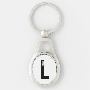 Modern Personalized Bold Monogram and Name Keychain