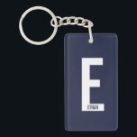 Modern Personalized Bold Monogram and Name Keychain<br><div class="desc">Modern Monogram Design featuring personalized monogram letter "E" and name in modern bold sans serif font style.

Perfect gift for him,  father's day gift,  groomsman gift and more.</div>