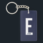Modern Personalized Bold Monogram and Name Keychain<br><div class="desc">Modern Monogram Design featuring personalized monogram letter "E" and name in modern bold sans serif font style.

Perfect gift for him,  father's day gift,  groomsman gift and more.</div>