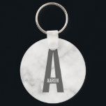 Modern Personalized Bold Monogram and Name Keychain<br><div class="desc">Modern Monogram Design featuring personalized monogram letter "A" and name in modern bold sans serif font style.

Perfect gift for him,  father's day gift,  groomsman gift and more.</div>