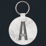 Modern Personalized Bold Monogram and Name Keychain<br><div class="desc">Modern Monogram Design featuring personalized monogram letter "A" and name in modern bold sans serif font style.

Perfect gift for him,  father's day gift,  groomsman gift and more.</div>