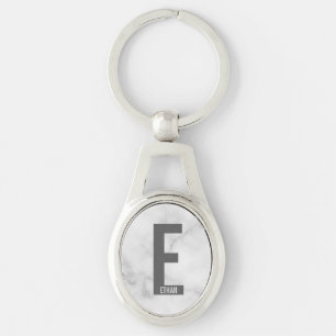 Modern Personalized Bold Monogram and Name Keychain