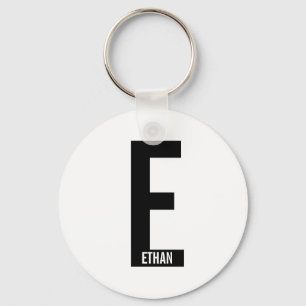 Modern Personalized Bold Monogram and Name Keychain