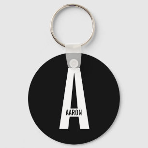 Modern Personalized Bold Monogram and Name Keychain