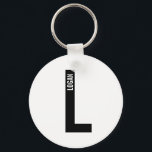 Modern Personalized Bold Monogram and Name Keychain<br><div class="desc">Modern Monogram Design featuring personalized monogram letter "L" and name in modern bold sans serif font style.

Perfect gift for him,  father's day gift,  groomsman gift and more.</div>