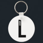 Modern Personalized Bold Monogram and Name Keychain<br><div class="desc">Modern Monogram Design featuring personalized monogram letter "L" and name in modern bold sans serif font style.

Perfect gift for him,  father's day gift,  groomsman gift and more.</div>