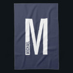 Modern Personalized Bold Monogram and Name Kitchen Towel<br><div class="desc">Modern Monogram Design featuring personalized monogram letter "M" and name in modern bold sans serif font style.</div>