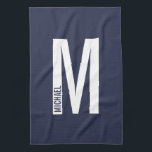 Modern Personalized Bold Monogram and Name Kitchen Towel<br><div class="desc">Modern Monogram Design featuring personalized monogram letter "M" and name in modern bold sans serif font style.</div>