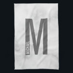 Modern Personalized Bold Monogram and Name Kitchen Towel<br><div class="desc">Modern Monogram Design featuring personalized monogram letter "M" and name in modern bold sans serif font style.</div>