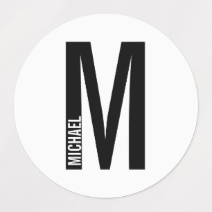 Modern Personalized Bold Monogram and Name Labels