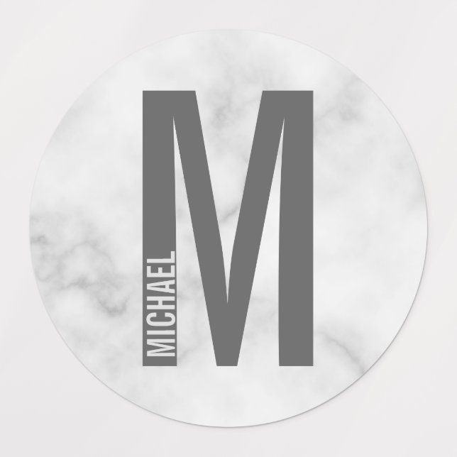 Modern Personalized Bold Monogram and Name Labels (Design 1)