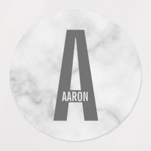 Modern Personalized Bold Monogram and Name Labels