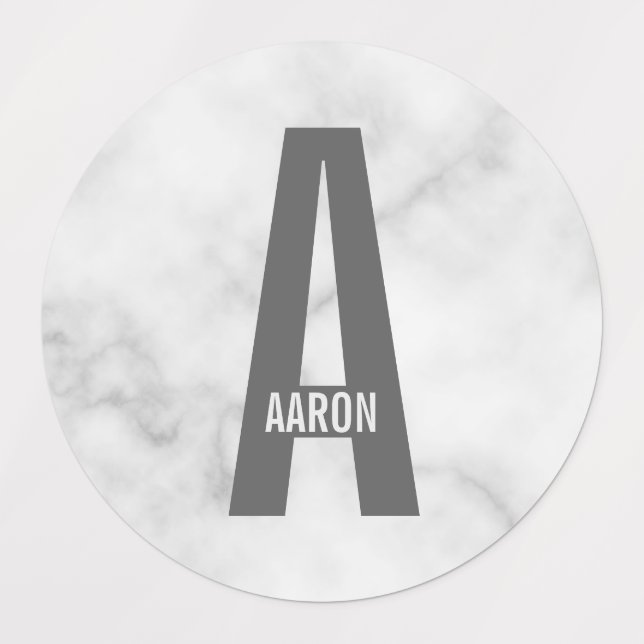 Modern Personalized Bold Monogram and Name Labels (Design 1)