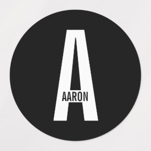 Modern Personalized Bold Monogram and Name Labels