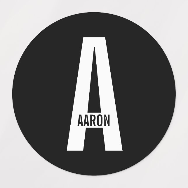 Modern Personalized Bold Monogram and Name Labels (Design 1)