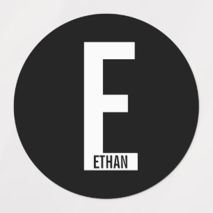 Modern Personalized Bold Monogram and Name Labels