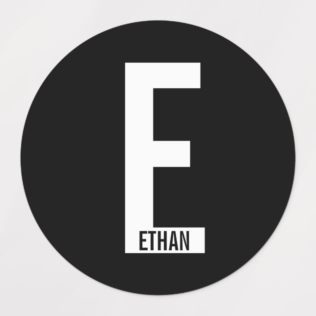 Modern Personalized Bold Monogram and Name Labels (Design 1)