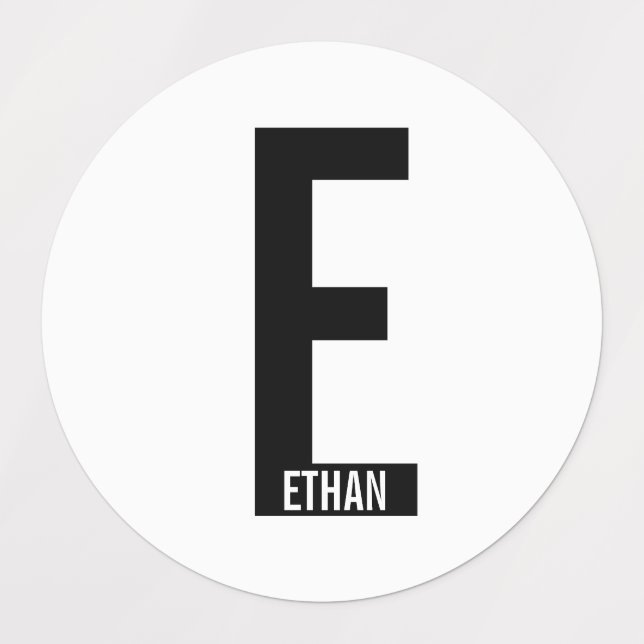 Modern Personalized Bold Monogram and Name Labels (Design 1)
