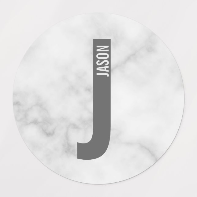 Modern Personalized Bold Monogram and Name Labels (Design 1)