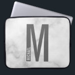 Modern Personalized Bold Monogram and Name Laptop Sleeve<br><div class="desc">Modern Monogram Design featuring personalized monogram letter "M" and name in modern bold sans serif font style.

Perfect gift for him,  father's day gift and more.</div>