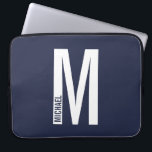 Modern Personalized Bold Monogram and Name Laptop Sleeve<br><div class="desc">Modern Monogram Design featuring personalized monogram letter "M" and name in modern bold sans serif font style.
Perfect gift for him, father's day gift and more.</div>