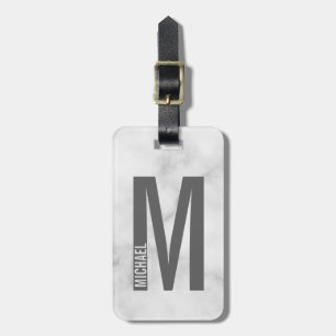 Modern Personalized Bold Monogram and Name Luggage Tag