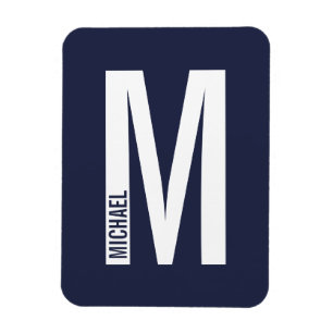 Modern Personalized Bold Monogram and Name Magnet
