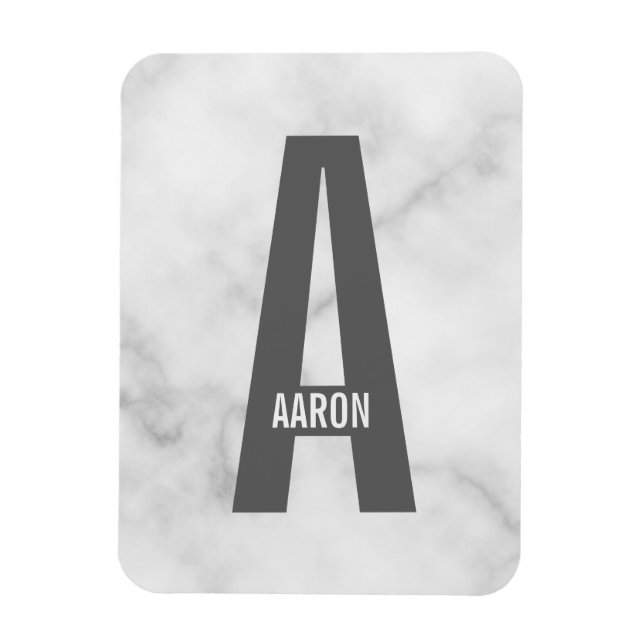 Modern Personalized Bold Monogram and Name Magnet (Vertical)