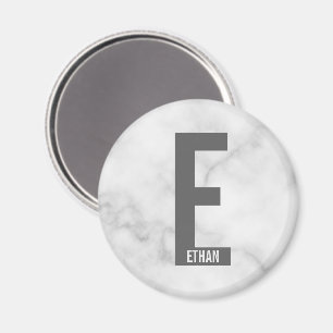 Modern Personalized Bold Monogram and Name Magnet