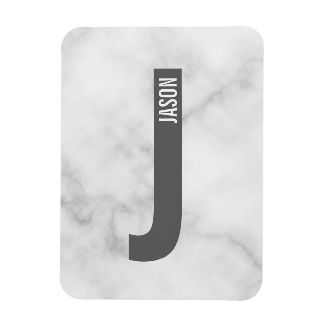 Modern Personalized Bold Monogram and Name Magnet (Vertical)